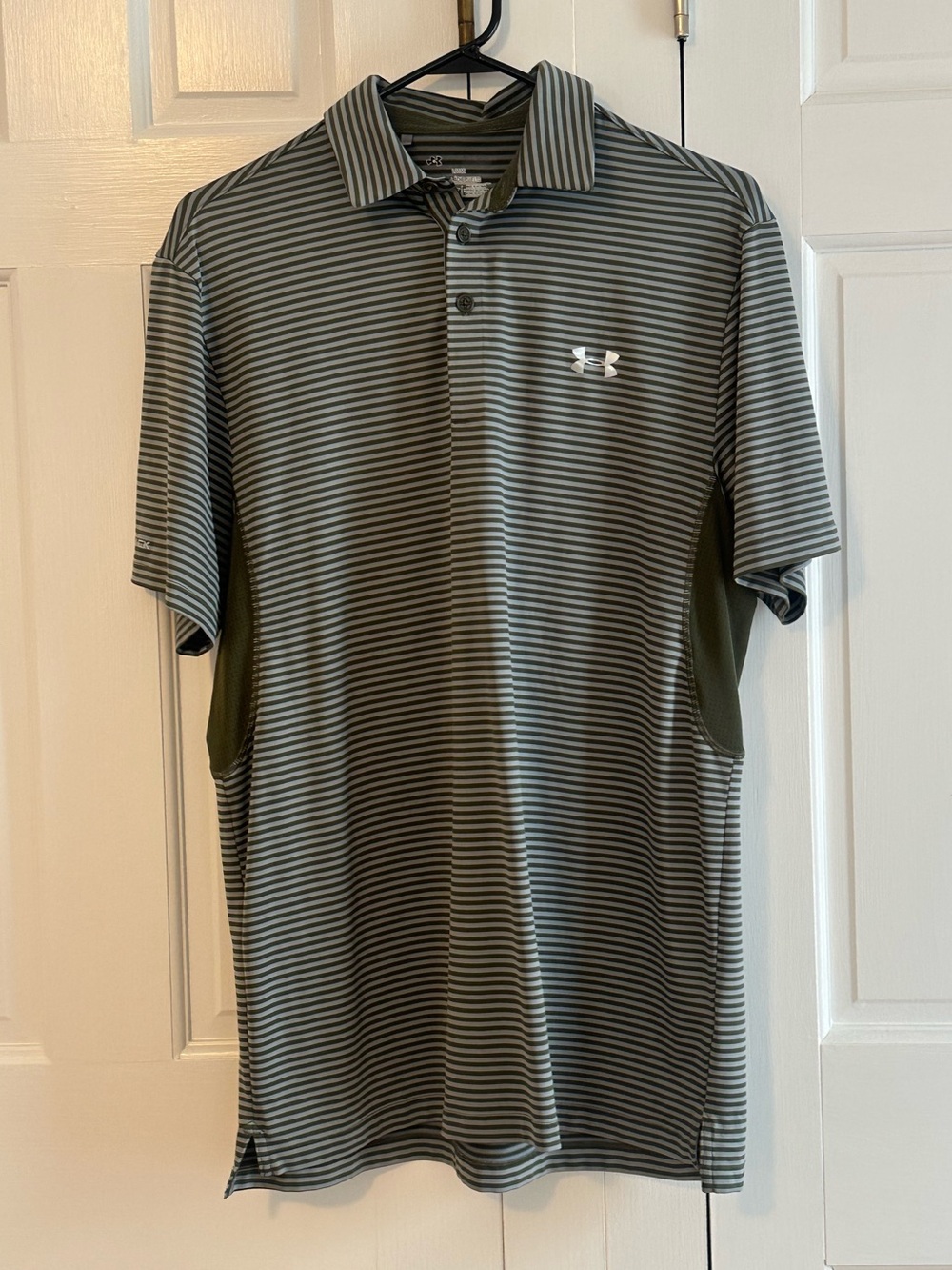 Under Armour Olive and Black Striped Polo Shirt
